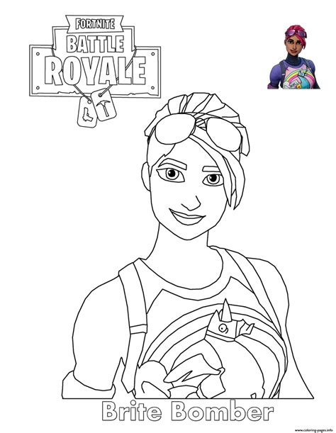 Coloriage fortnite new fortnite starter pack skin season 7 a imprimer saison 8. Print Brite Bomber Fortnite Battle Royale coloring pages | Cartoon coloring pages, Coloring ...