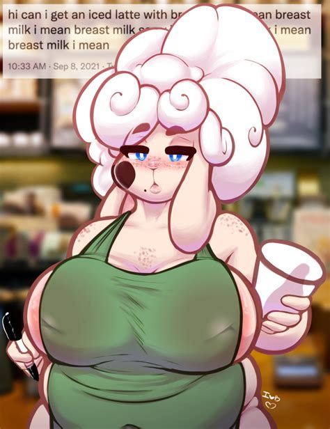 Rule 34 Absurd Res Anthro Apron Apron Only Areola Beauty Mark Belly Big Belly Big Breasts