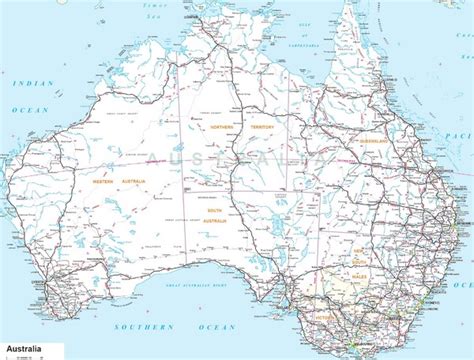 Australia Road Map Australia • Mappery