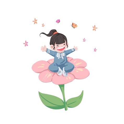 Girl Sit Png Picture Little Girl Sitting On Flowers Flowers Child