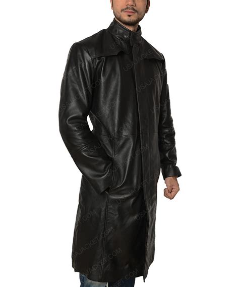 Keanu Reeves Neo Matrix Halloween Costume Cosplay Outfit Trench Coat Men