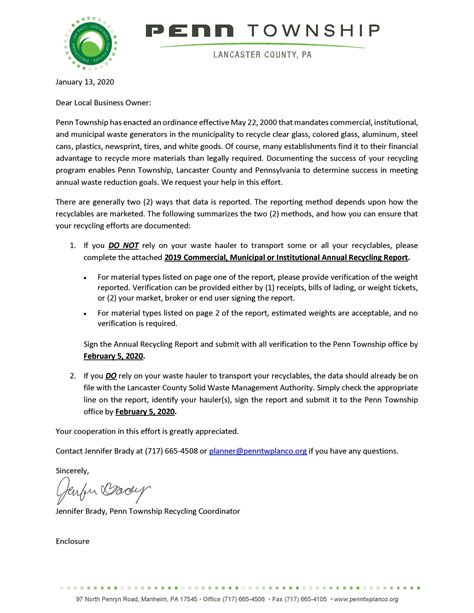 Annual Recycling Reportletter