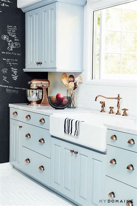 Some people are putting in full blue kitchens. Kitchen Cabinet Paint Color with Gorgeous Blue - For ...