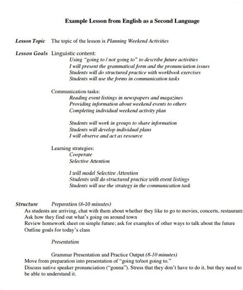 Write A Business English Lesson Plan With The Following