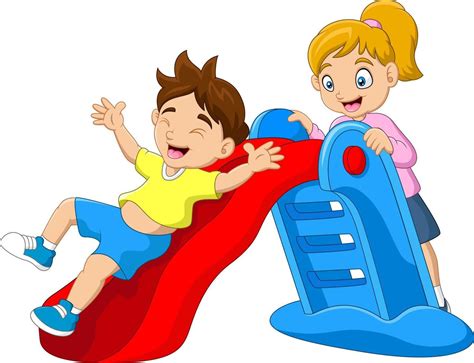 Cartoon Children Having Fun In The Playground 12816614 Vector Art At