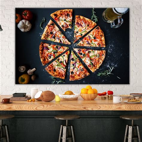 Canvas Wall Art Pizza Art Restaurant Decor Food Print Food Etsy Uk