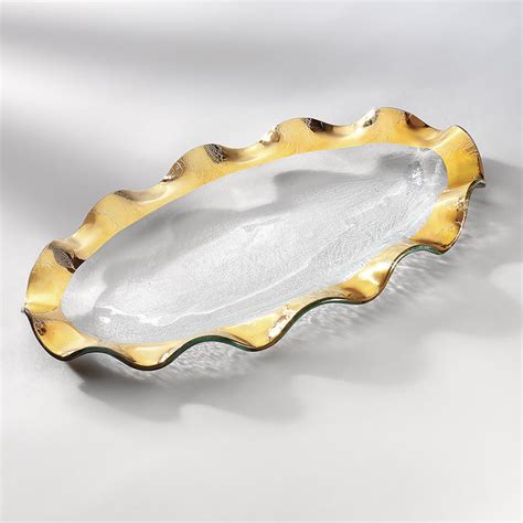 Glass Trays Ruffled Gold Band Ruffle By Annieglass