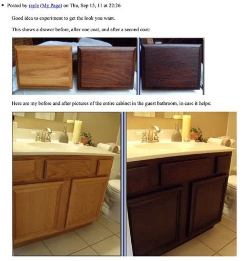 If you want to stain your cabinets darker than they already are, you can apply a gel stain over the existing finish after some light sanding. Staining Oak Cabinets an Espresso Color {DIY Tutorial ...