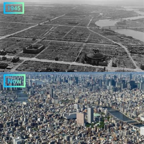 1945年東京大空襲後と今の東京を比較してみよう 海外の反応 ぽぷめでぃ Pop Media