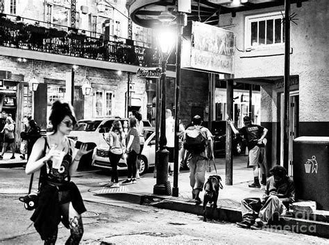 New Orleans Bourbon Street Happenings At Night Photograph By John Rizzuto