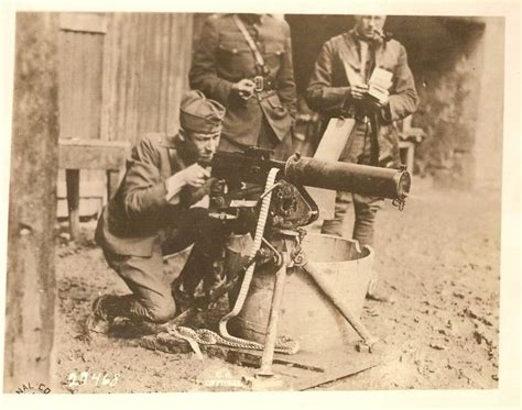 Lt Val Browning Using Browning Machine Gun World War One First World