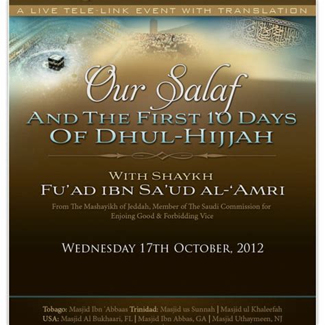 Stream Our Salaf And The First 10 Days Of Dhul Hijjah By Shaykh Fuad