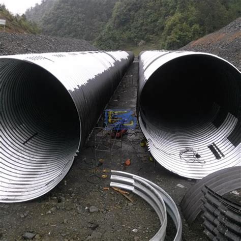 Large Diameter Corrugated Steel Culvert Pipe In The High Way