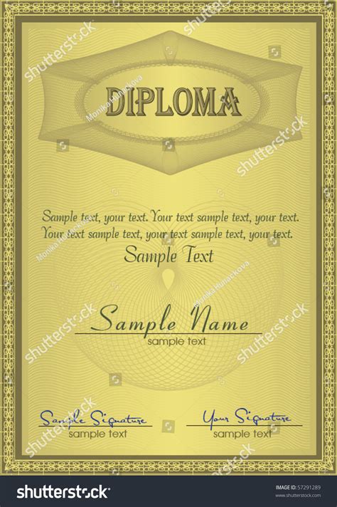 Vektor Stok Diploma Vector Other Certificates Diplomas My Tanpa