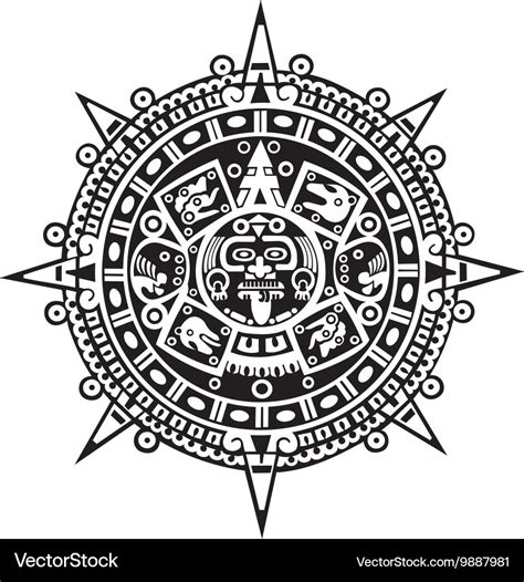 Aztec Calendar Royalty Free Vector Image Vectorstock