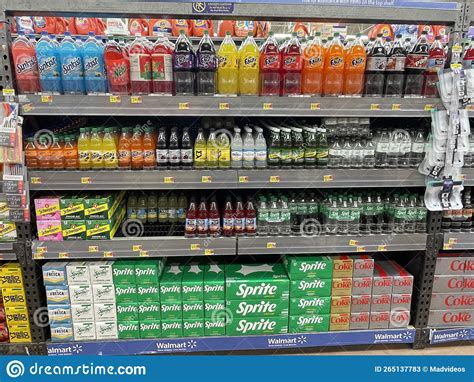 Walmart Grocery Store Interior Cola Section And Prices Editorial Stock