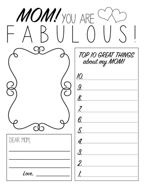 Place felt or a piece of dryer softener sheet on the back and use this on a flannel board. Mother's Day Printable Worksheet | All Things Thrifty