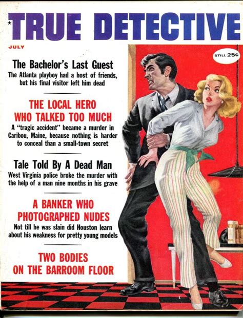 true detective 7 1960 spicy girl art cover fdr crime pulp thrills fn comic collectibles