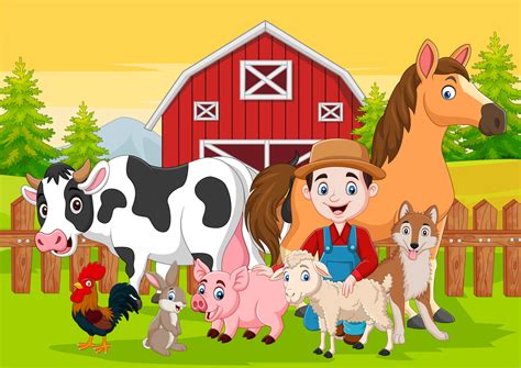 Cartoon Farm Animals Vector Art Icons And Graphics For Free Download