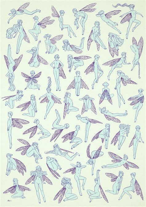 50 Fairies Sara Kipin Fairy Drawings Wings Drawing Art Reference
