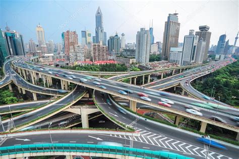 Shanghai Elevated Road Junction And Interchange Overpass Stock Photo By