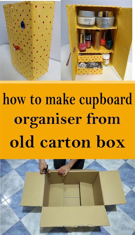 How To Make Cupboard Organiser From Old Carton Box Cardboard