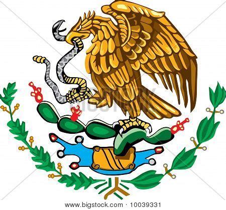 The eagle clings the snake with its right claw. Mexican Coat Arms Color Vector & Photo | Bigstock