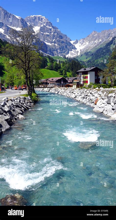 Scene Of River And Mountains Engelberg Switzerland Stock Photo Alamy