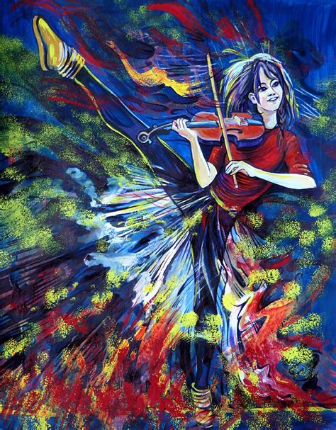 Lindsey Stirling Dancing Violinist Painting By Anna Duyunova Pixels