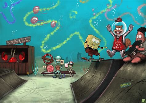 Spongebob is a lead protagonist of the series and a little joyful, crazy and eccentric sea sponge. spongebob skatepants by JoelAmatGuell on DeviantArt