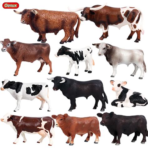 Oenux Farm Animals Cow Simulation Cattle Calf Bull Ox Model Action
