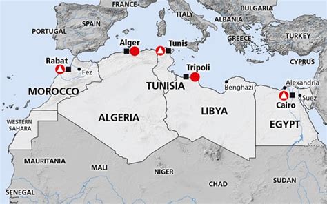 Map Of Tunisia And Morocco Cities And Towns Map