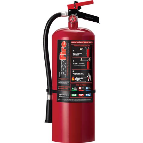 Extintor Portátil De Polvo Químico Seco Pqs Recargable De 9kg Fox Fire