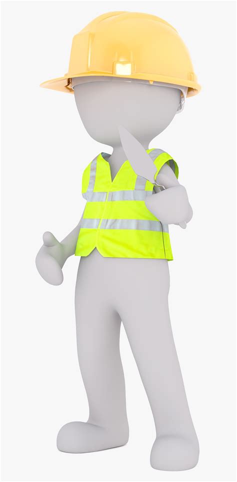 Construction Safety Guy Worker With Hard Hat Cartoon Free