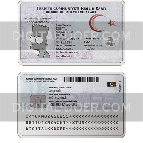 Turkey ID Card Editable PSD Template