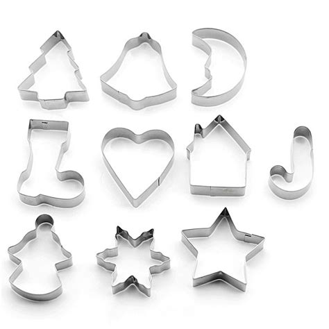 Christmas Cookie Cutters Set Of 10 Bake It Easy