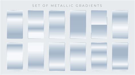 Set Of Shiny Silver Gradients Download Free Vector Art Stock