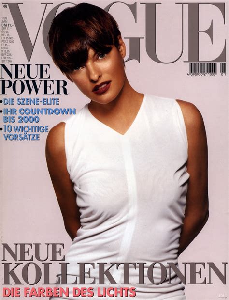 Cover Of Vogue Germany With Linda Evangelista January 1999 Id11853