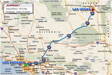 From the hotels in downtown las vegas on fremont street, the drive is just slightly longer: Tourist Map of USA distance from Oceanside,CA to Las Vegas ...