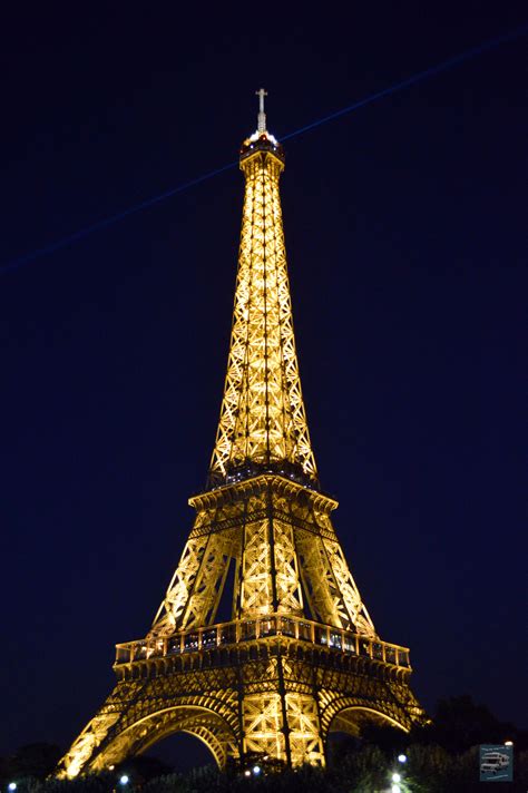 Eiffel Tower At Night Along The Way With J And J