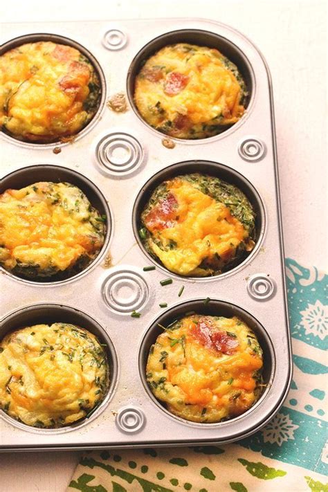Cheesy Bacon Chives Omelet Cups Recipe In 2020 Cheesy Bacon