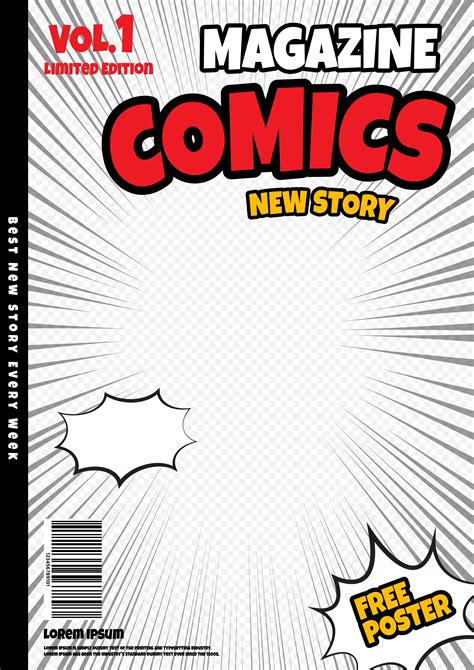 Comic Book Page Template Design Magazine Cover Portada De Historieta