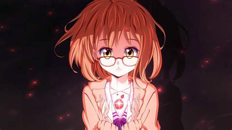 Wallpaper Redhead Anime Girls Yellow Eyes Short Hair Glasses Looking At Viewer Red