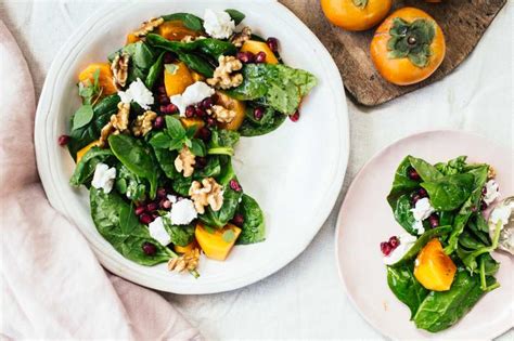 Pomegranate Persimmon Salad With Warm Goat Cheese Recipe