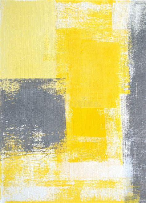 Grey And Yellow Abstract Art Painting Stock Photo Image Of Vertical