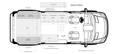 Rack Roll Sprinter Van Conversion The Vansmith In Van Conversion Floor Plans