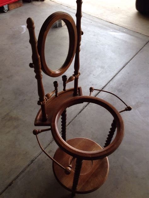 Vintage Wood Wash Stand For Wash Bowl And Pitcher Vintage Wood