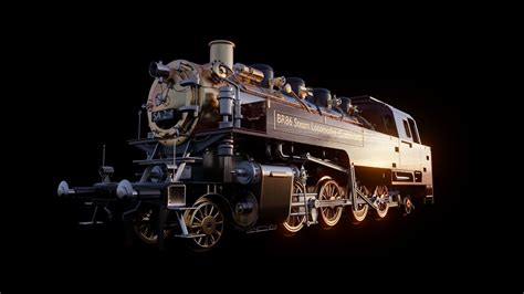 Br86 Steam Locomotive With Function Driven Animation 3d Model Animated