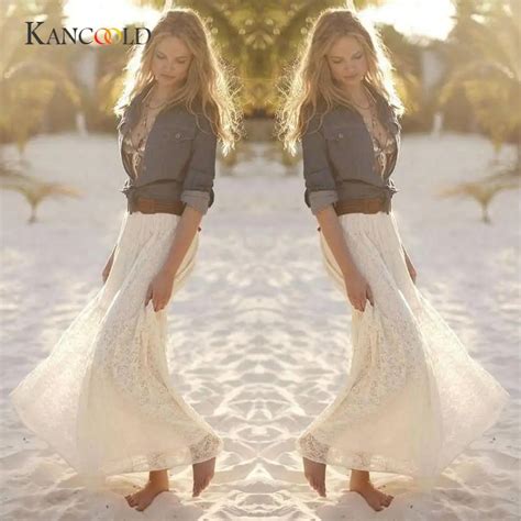 kancoold women s skirts girl women sexy skirts lace double layer pleated long maxi skirt elastic