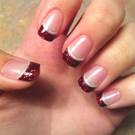 Christmas French Manicure | nail tip ideas | Nails ... Visit this page on my blog for the list of products used in this video (list is right below t.